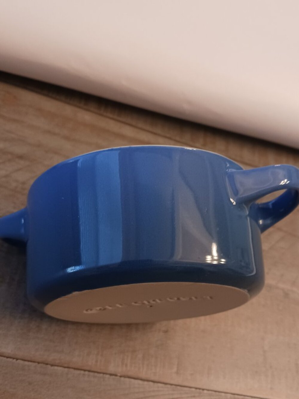 Le Creuset mini round Cocotte French blue no lid